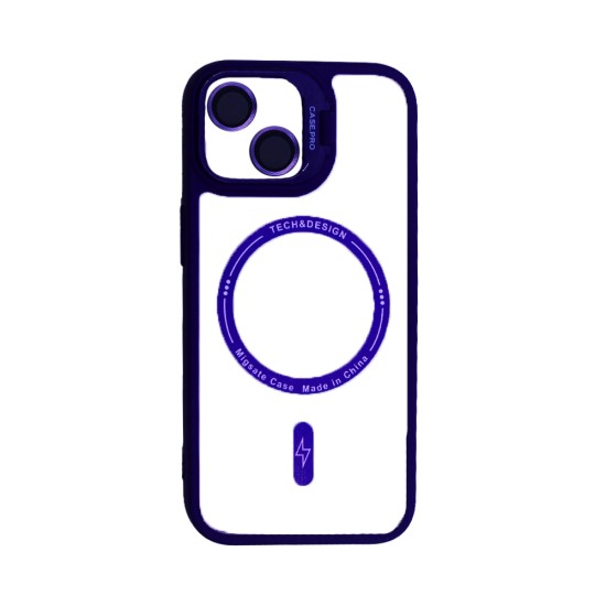Funda Magnética con Lente de Cámara para Apple iPhone 15 Púrpura Funda Magnética con Lente de Cámara para Apple iPhone 15 Púrpura